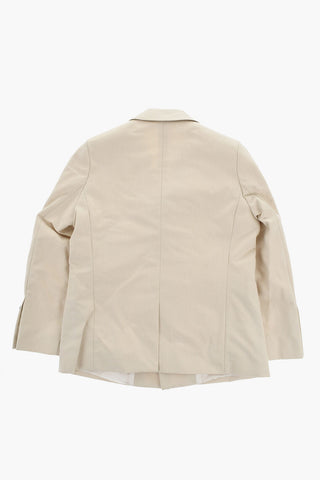 1-Button Cotton Twill Blazer with Side Chest Pocket