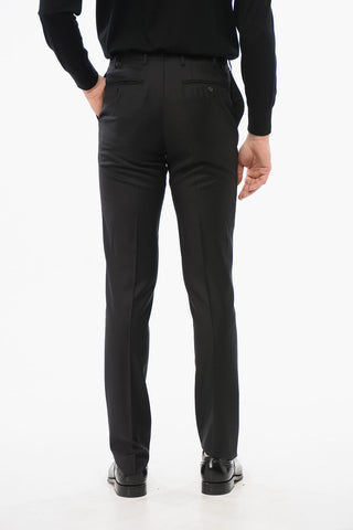 Pantalone in Lana Vergine Testurizzata con Passanti