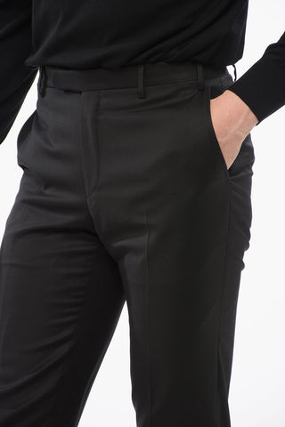 Pantalone in Lana Vergine Testurizzata con Passanti