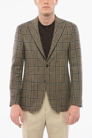 CC COLLECTION Einreihiger Blazer REFINED aus Wolle mit Pied-de-Poule-Muster