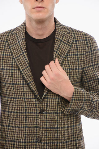 CC COLLECTION Einreihiger Blazer REFINED aus Wolle mit Pied-de-Poule-Muster