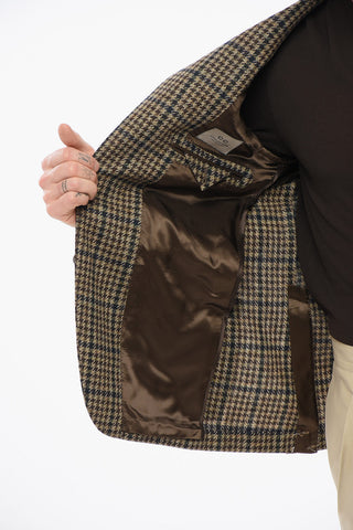CC COLLECTION Einreihiger Blazer REFINED aus Wolle mit Pied-de-Poule-Muster