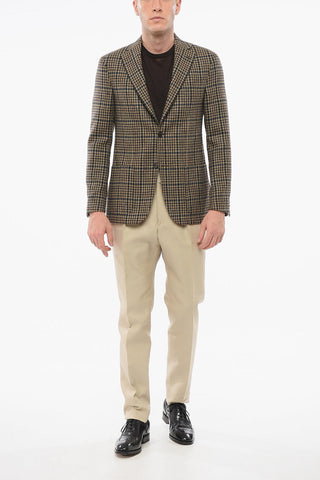CC COLLECTION Einreihiger Blazer REFINED aus Wolle mit Pied-de-Poule-Muster