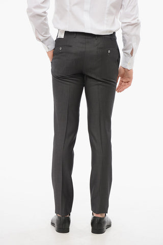 Cool Wool Pants with Striped Motif