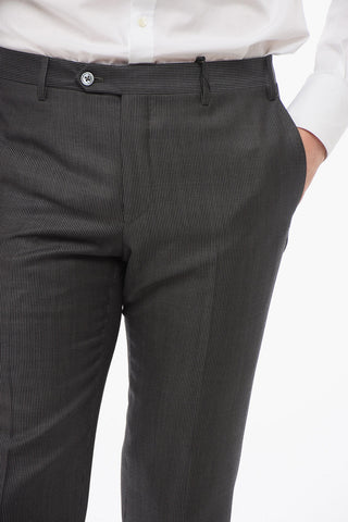 Cool Wool Pants with Striped Motif