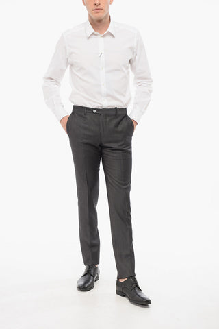 Cool Wool Pants with Striped Motif
