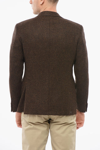 Blazer Monopetto In Lana Con Tasche Ad Aletta