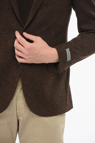 Blazer Monopetto In Lana Con Tasche Ad Aletta