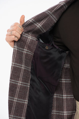 Einreihiger Blazer aus Wolle mit Karomuster