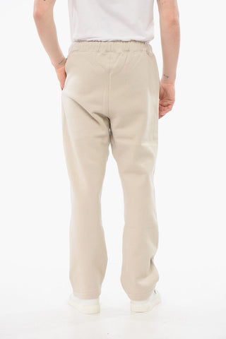Solid-Color Cotton Joggers with Contrast Logo Patch