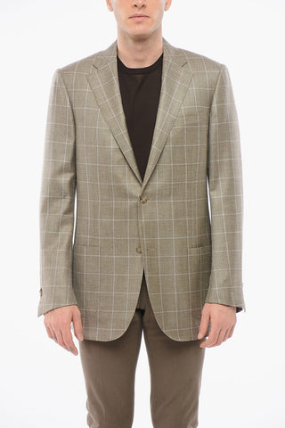 Checkered Wool Blend LEADER Single Breasted Blazer