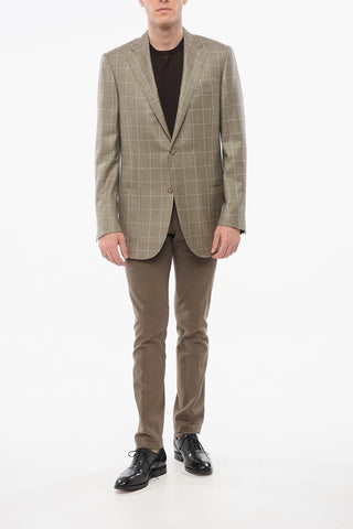 Checkered Wool Blend LEADER Single Breasted Blazer
