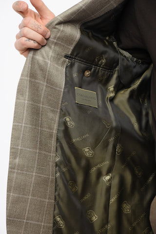 Checkered Wool Blend LEADER Single Breasted Blazer