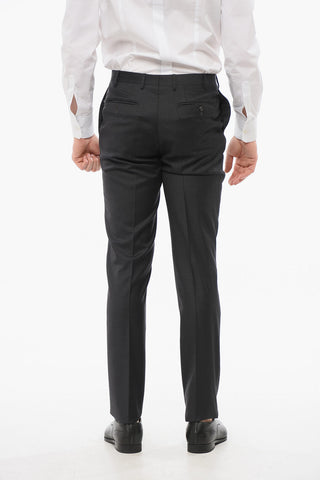 Virgin Wool Pants with Hidden Clousure