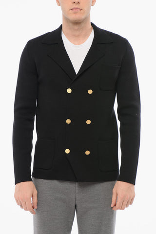 Doppelreihige Jacke Aus Strickwolle