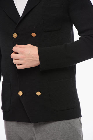 Doppelreihige Jacke Aus Strickwolle