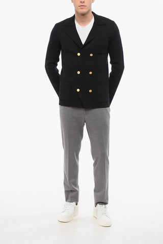 Doppelreihige Jacke Aus Strickwolle