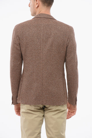 Blazer Monopetto In Misto Lana Con Tasche A Toppa