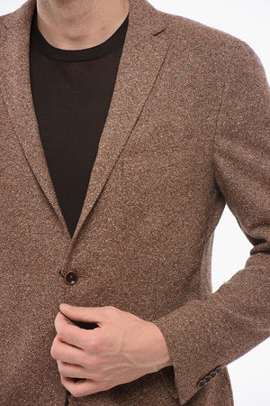 Blazer Monopetto In Misto Lana Con Tasche A Toppa