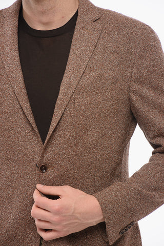 Blazer Monopetto In Misto Lana Con Tasche A Toppa