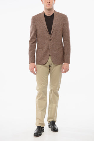 Blazer Monopetto In Misto Lana Con Tasche A Toppa