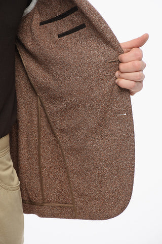 Blazer Monopetto In Misto Lana Con Tasche A Toppa