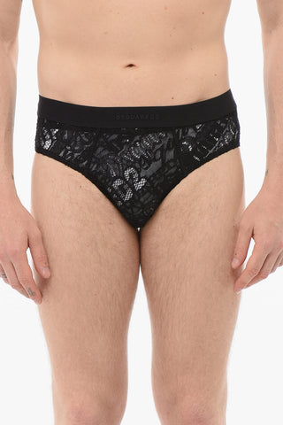 Lace Slip With Logoed Band