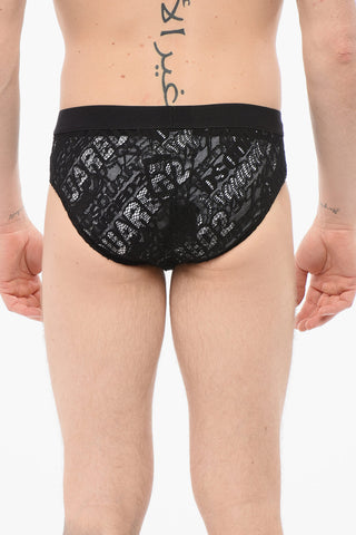 Lace Slip With Logoed Band