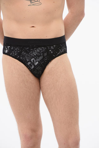 Lace Slip With Logoed Band