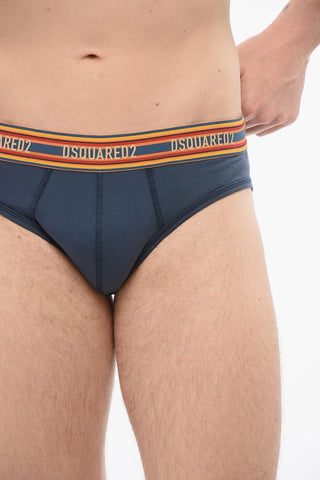 Cotton Slip With Striped Waistband