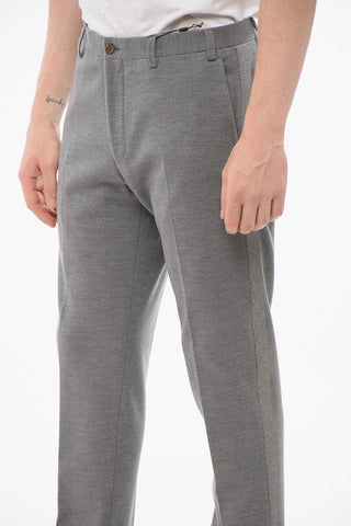 Wool Jersey Pants with Side Knitted Bands