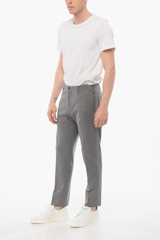 Wool Jersey Pants with Side Knitted Bands