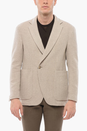 Blazer RESET Motivo Herringbone in Panno di Lana