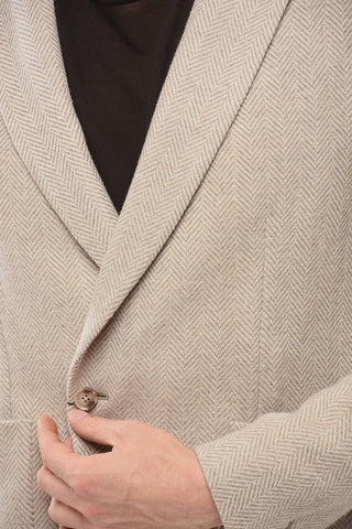 Blazer RESET aus Wolltuch mit Fischgrätmuster