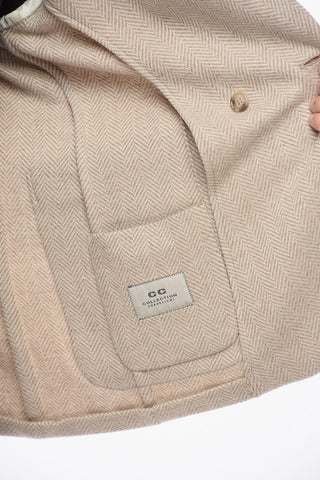 Blazer RESET aus Wolltuch mit Fischgrätmuster