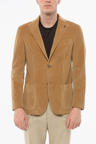 CC COLLECTION Ribbed Velour REFINED Single Breasted Blazer