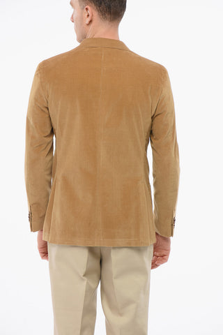 CC COLLECTION Ribbed Velour REFINED Single Breasted Blazer