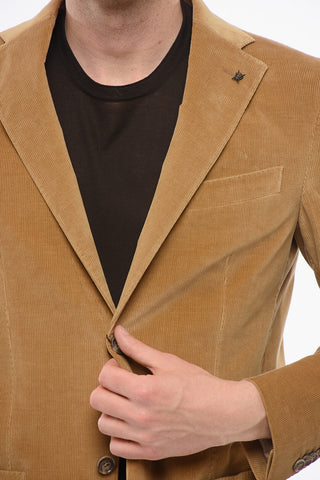 CC COLLECTION Ribbed Velour REFINED Single Breasted Blazer