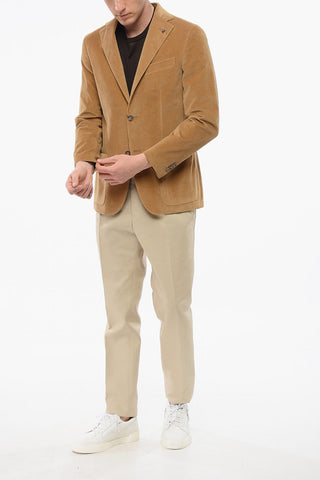 CC COLLECTION Ribbed Velour REFINED Single Breasted Blazer