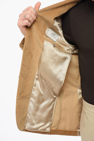 CC COLLECTION Ribbed Velour REFINED Single Breasted Blazer