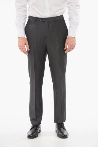 Cool Wool Pants with Striped Motif