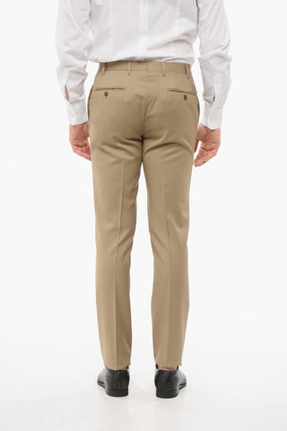 Pantaloni in Lana Vergine con Tasche a Filo