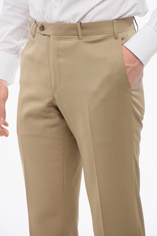 Pantaloni in Lana Vergine con Tasche a Filo