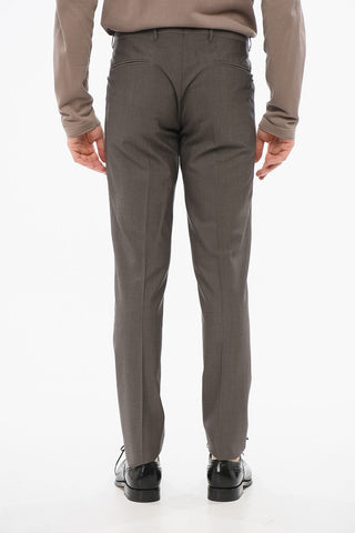 Pantaloni In Lana Vergine con Pinces Frontale 