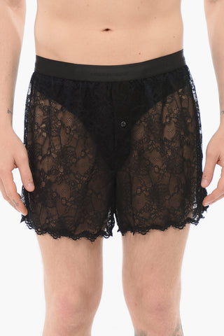 Lace Boxer With Logoed Waistband