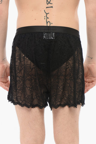 Lace Boxer With Logoed Waistband