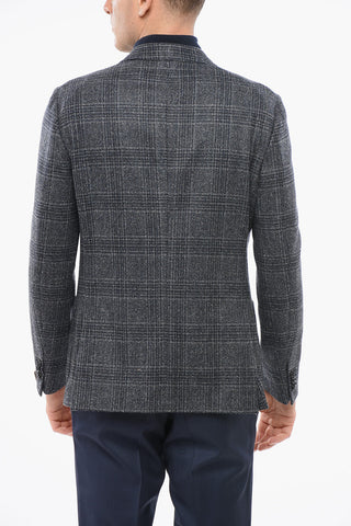 Blazer Monopetto In Lana Semifoderato Con Tasche A Toppa