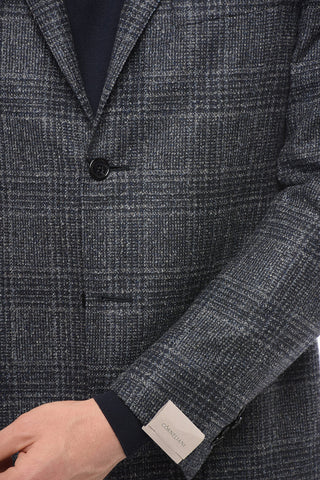 Blazer Monopetto In Lana Semifoderato Con Tasche A Toppa