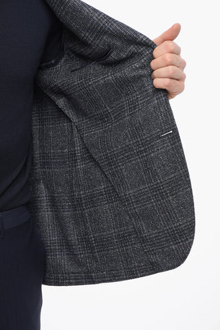 Blazer Monopetto In Lana Semifoderato Con Tasche A Toppa