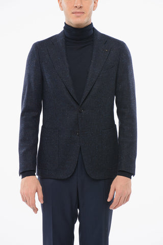 Blazer Monopetto Semifoderato In Lana Con Tasche A Toppa